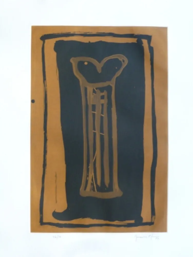 Aguatinta Hernandez Pijuan - Gerro ocre