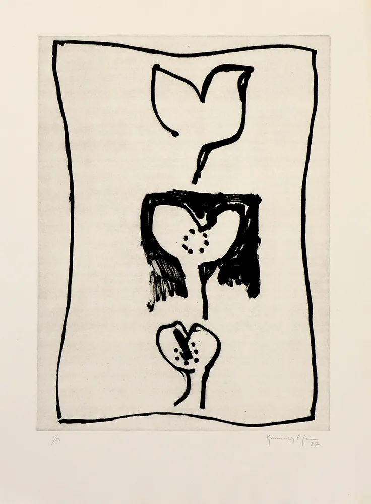 Grabado Hernandez Pijuan - Hojas