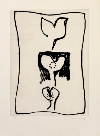 Grabado Hernandez Pijuan - Hojas