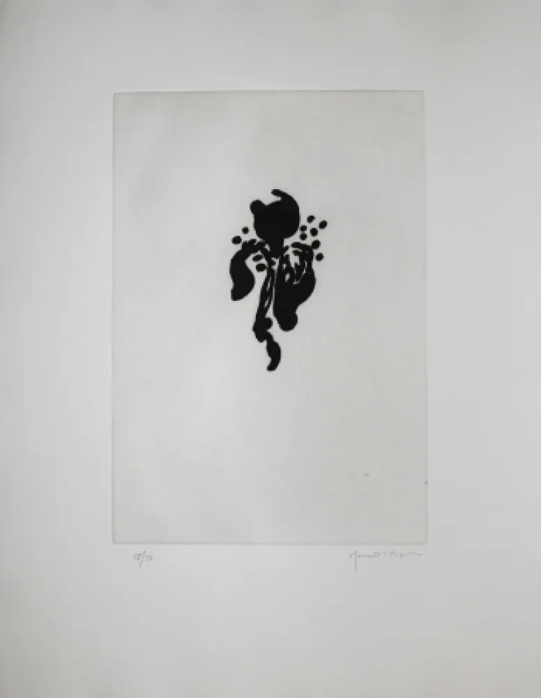 Aguatinta Hernandez Pijuan - Iris negre I (Black Iris I)
