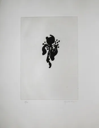 Aguatinta Hernandez Pijuan - Iris negre I (Black Iris I)