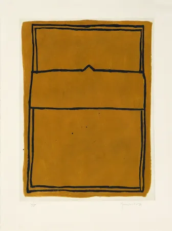 Grabado Hernandez Pijuan - La casa desde la que se divisa el campo I