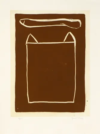 Grabado Hernandez Pijuan - La casa desde la que se divisa el campo III