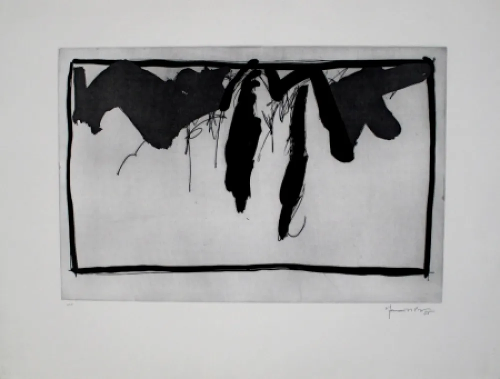 Aguafuerte Y Aguatinta Hernandez Pijuan - Paisatge amb xiprers II / Landscape with Cypresses II