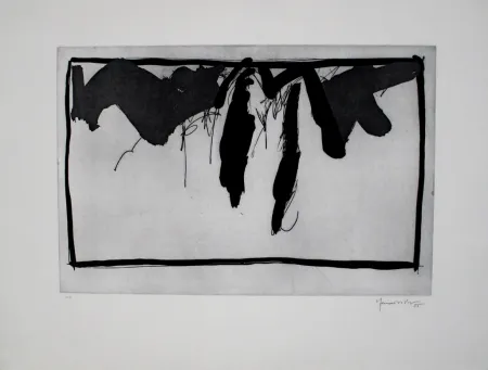 Aguafuerte Y Aguatinta Hernandez Pijuan - Paisatge amb xiprers II / Landscape with Cypresses II