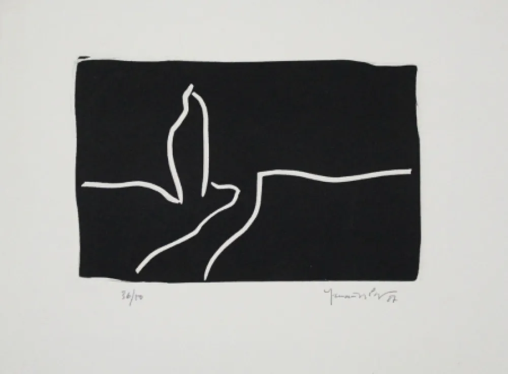 Linograbado Hernandez Pijuan - Paisatge I / Landscape I