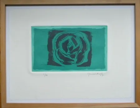 Aguatinta Hernandez Pijuan - Rosa Verda