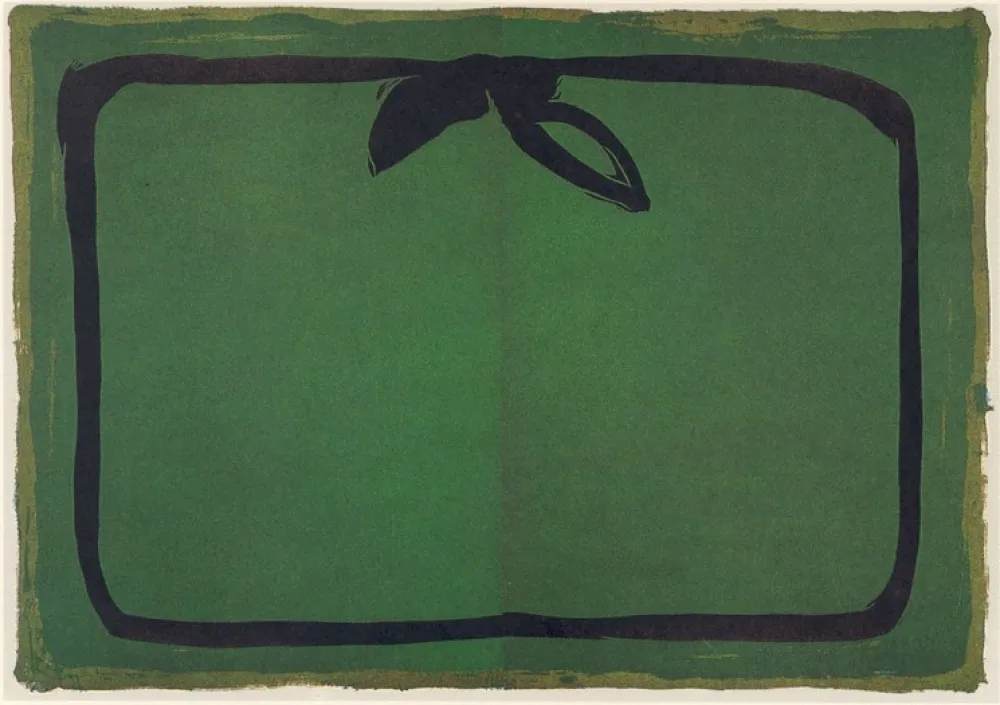 Linograbado Hernandez Pijuan - Verd i orla Negra