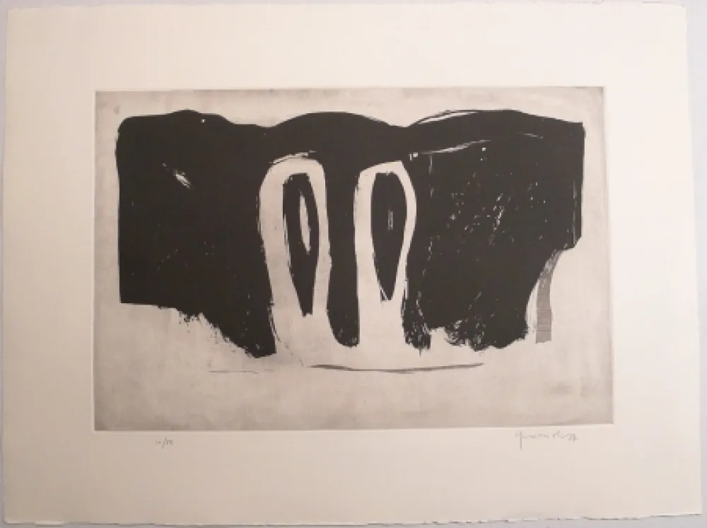 Aguatinta Hernandez Pijuan - Xipres en el Paissatge