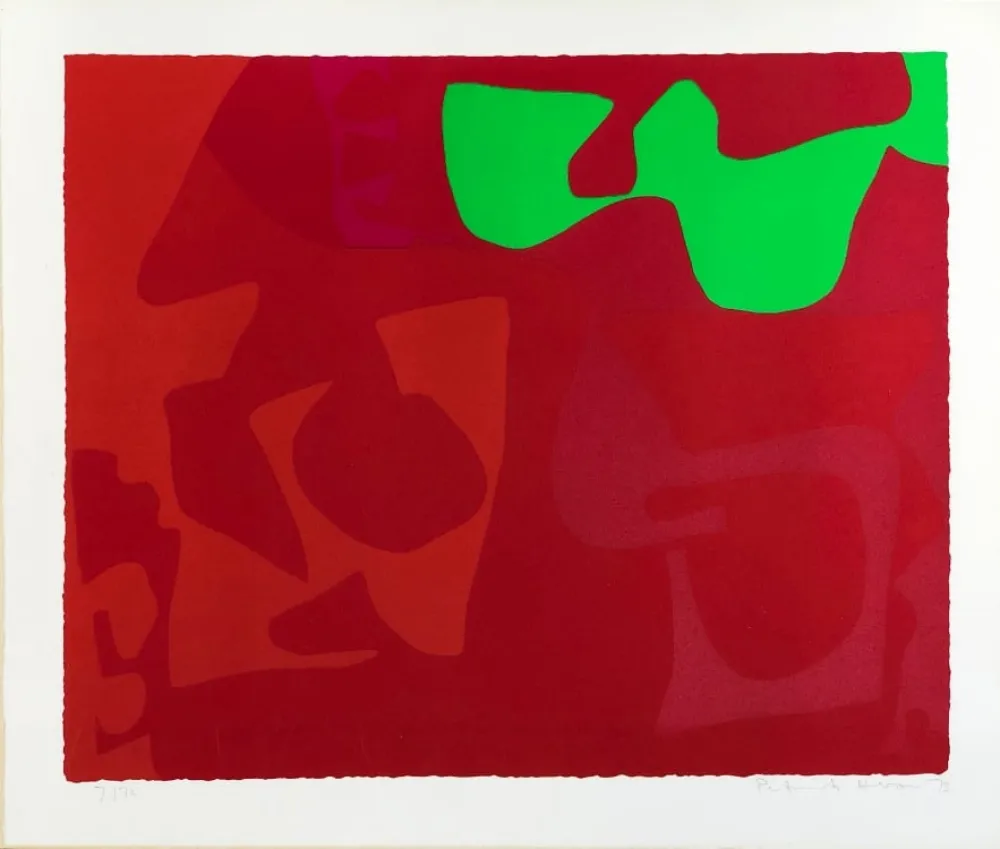 Serigrafía Heron - Small Red January 1973: 2 