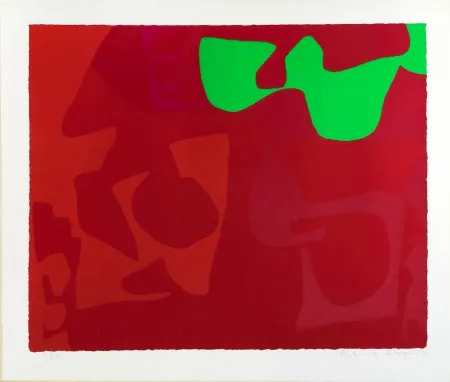 Serigrafía Heron - Small Red January 1973: 2 