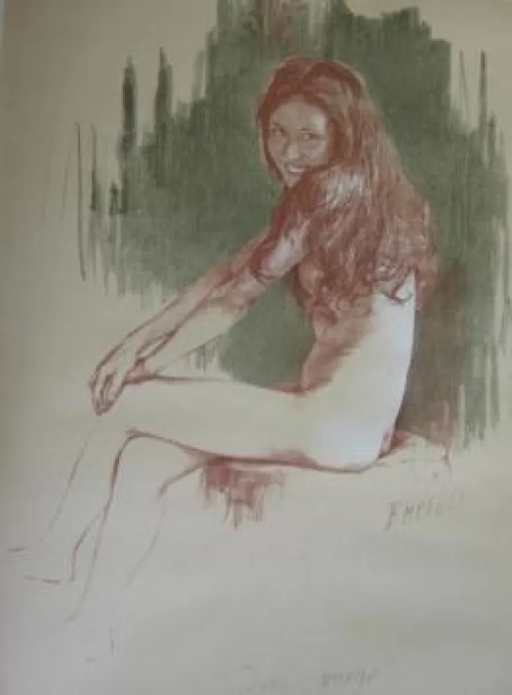 Litografía Héroux - Demi-vierge