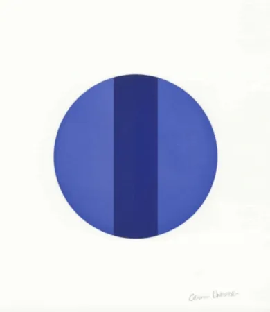 Talla En Madera Herrera - Untitled (Vertical Blue Band)