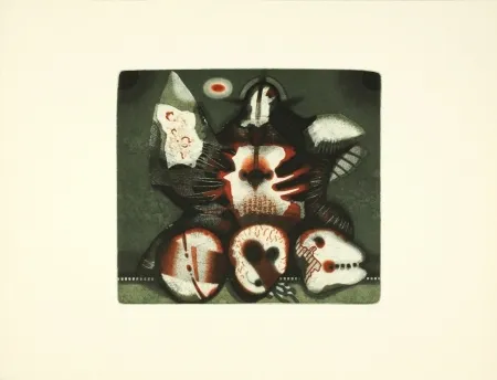 Aguatinta Heuer - Drei Köpfe (Three Heads)