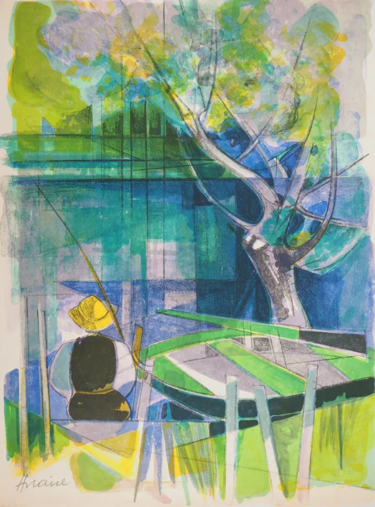 Litografía Hilaire - Le pécheur