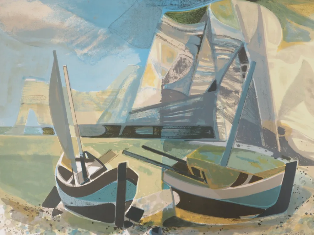 Litografía Hilaire - Normandie, les falaises d'Etretat