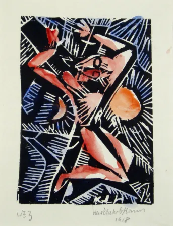 Grabado En Madera Hirsch - Christus am Kreuz (Christ on the cross)