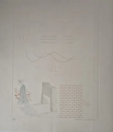 Grabado Hockney - Buzzing of the Blue Guitar