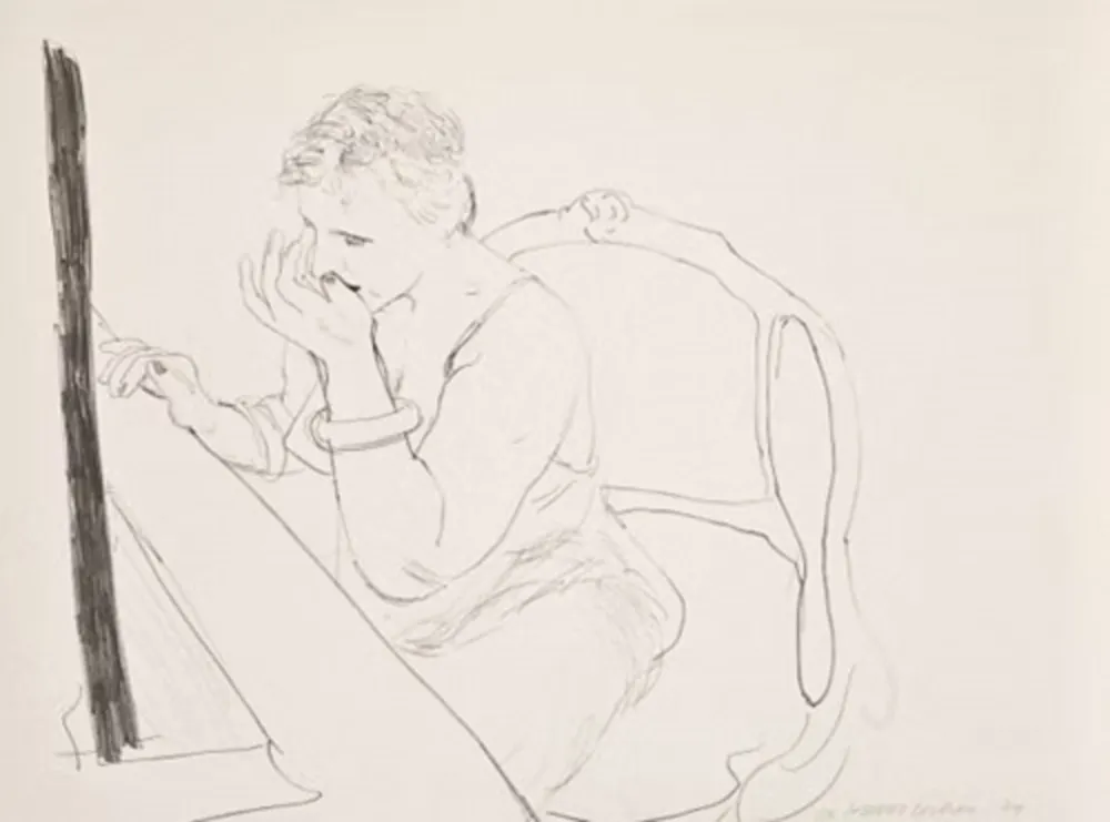 Litografía Hockney - Celia Adjusting Her Eyelash
