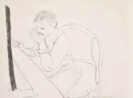 Litografía Hockney - Celia Adjusting Her Eyelash