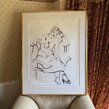 Litografía Hockney -  Celia Inquiring