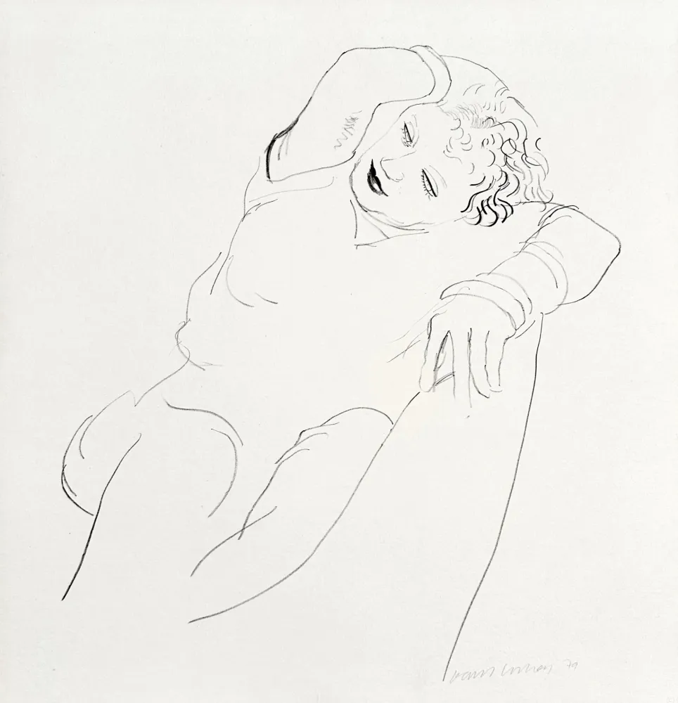 Litografía Hockney - Celia Reclining