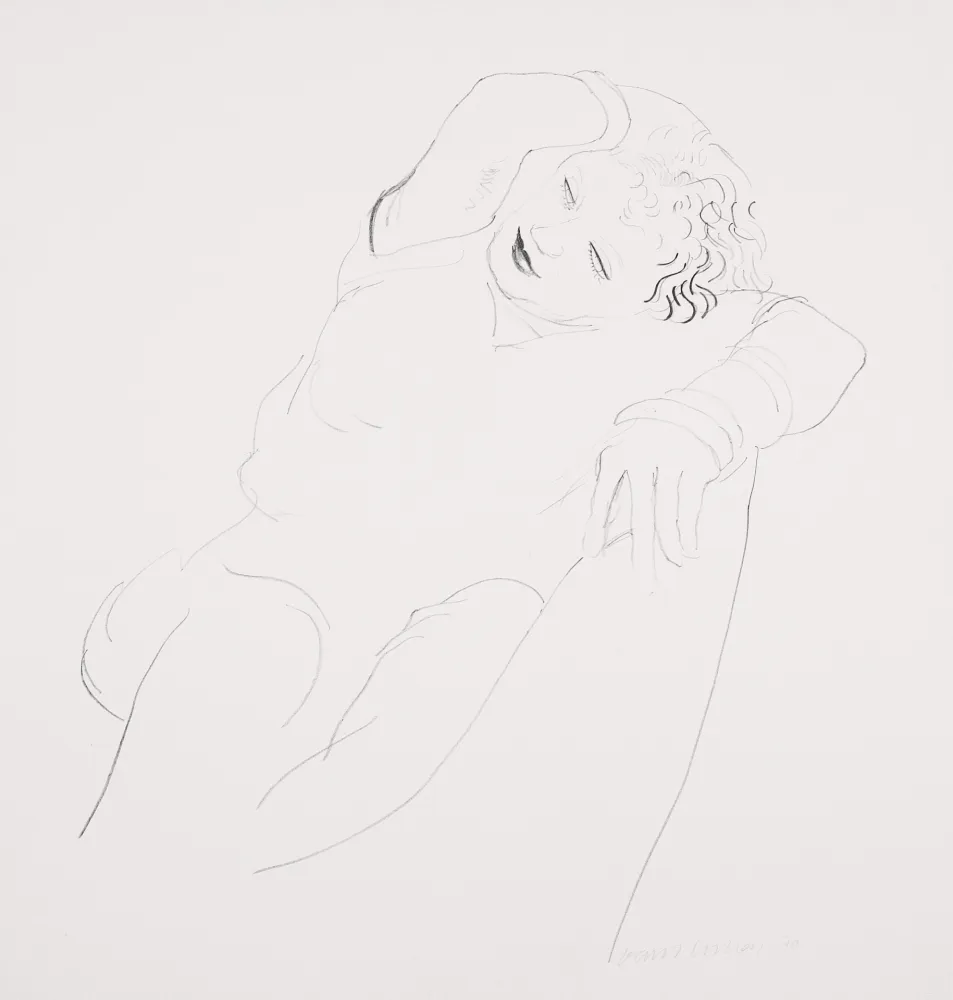 Litografía Hockney - Celia Reclining