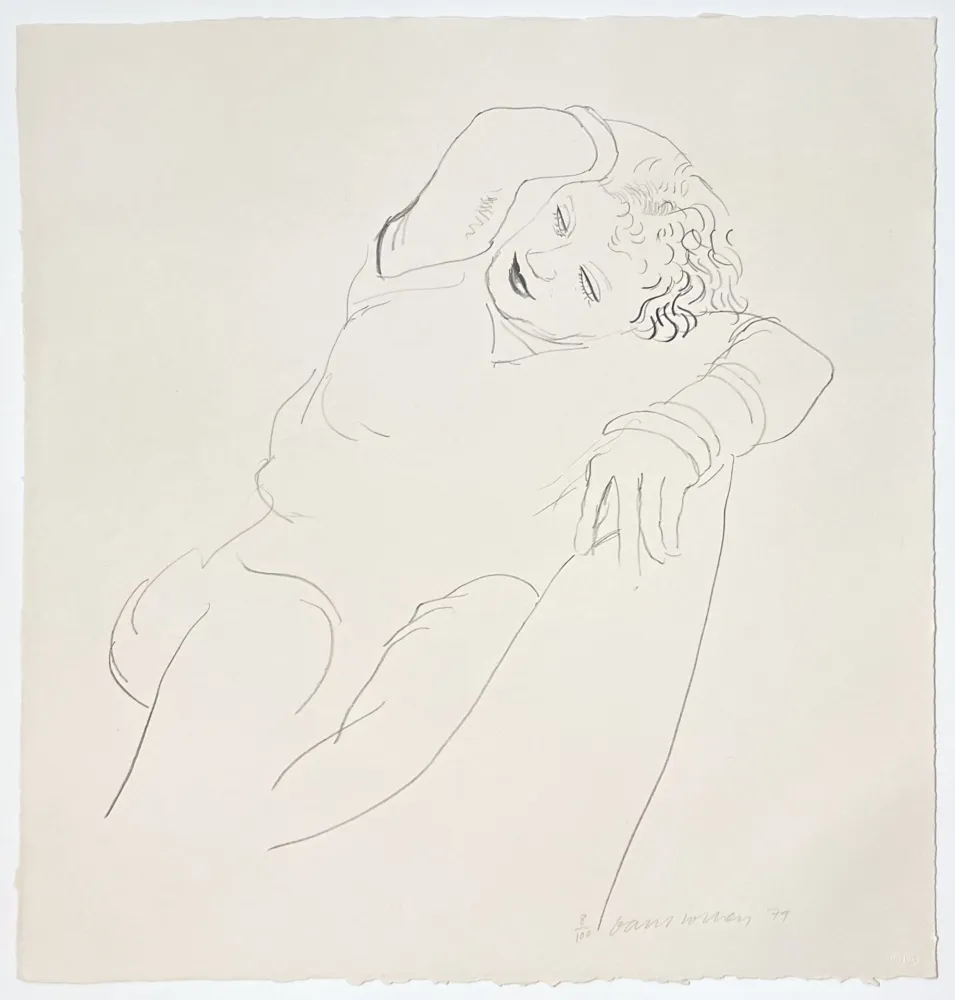 Litografía Hockney - Celia Reclining