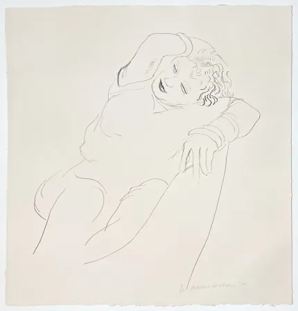 Litografía Hockney - Celia Reclining