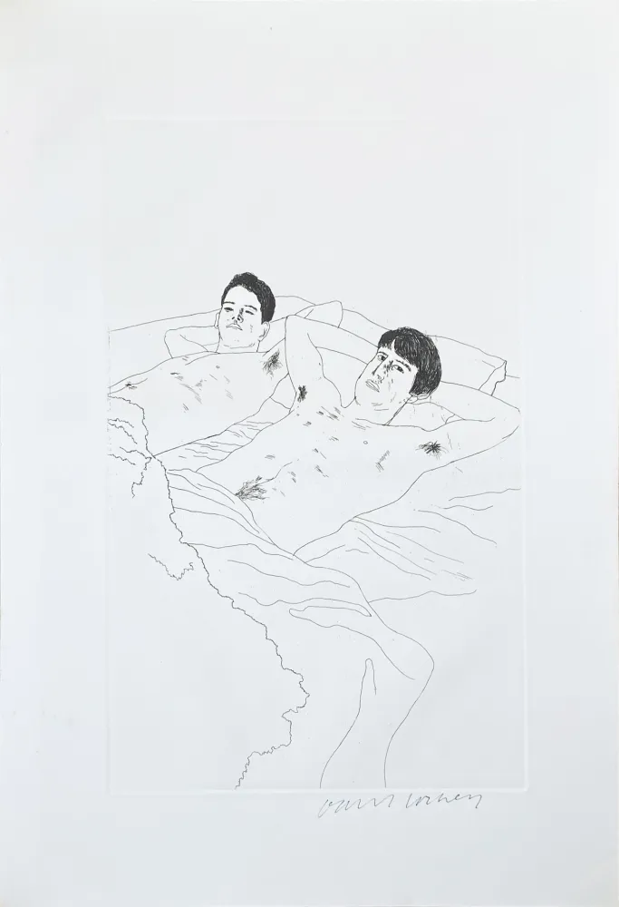 Aguafuerte Y Aguatinta Hockney - Illustrations for Fourteen Poems from C.P. Cavafy: In Despair