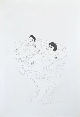 Aguafuerte Y Aguatinta Hockney - Illustrations for Fourteen Poems from C.P. Cavafy: In Despair