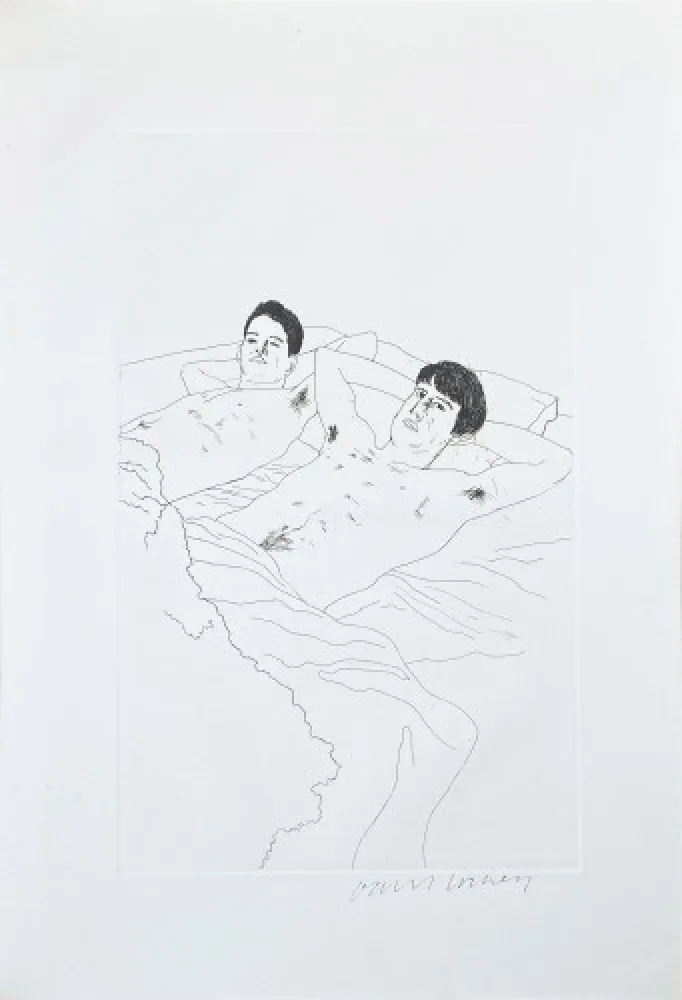 Aguafuerte Y Aguatinta Hockney - Illustrations for Fourteen Poems from C.P. Cavafy: In Despair