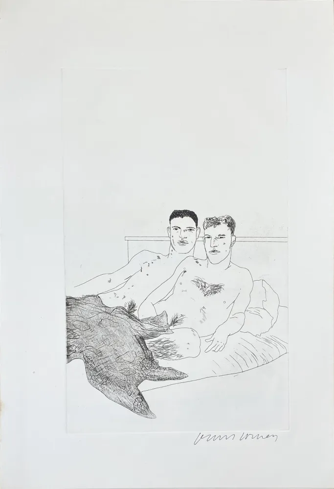 Aguafuerte Y Aguatinta Hockney - Illustrations for Fourteen Poems from C.P. Cavafy: The Beginning