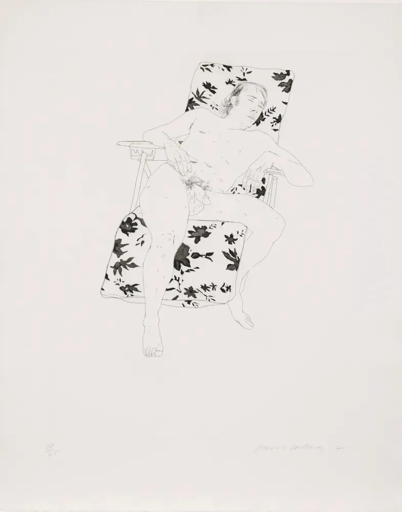 Grabado Hockney - Mo asleep