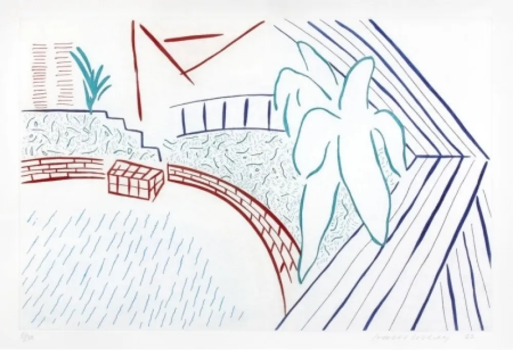 Aguatinta Hockney - My pool and terrace