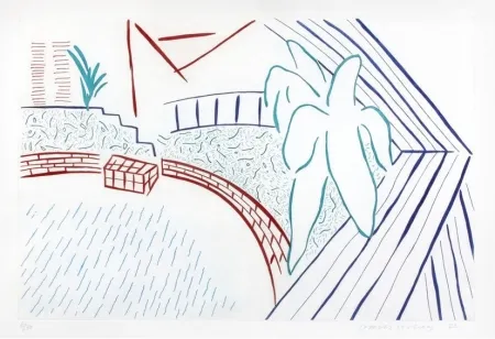 Aguatinta Hockney - My pool and terrace
