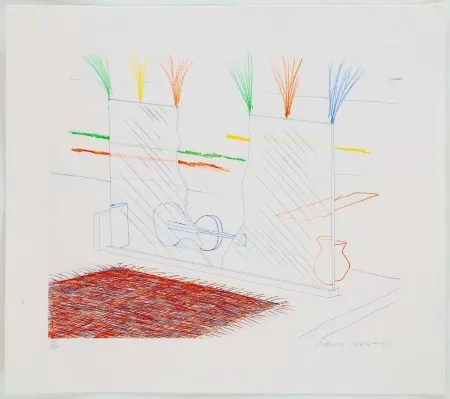 Grabado Hockney - On It May Stay His Eye, from The Blue Guitar