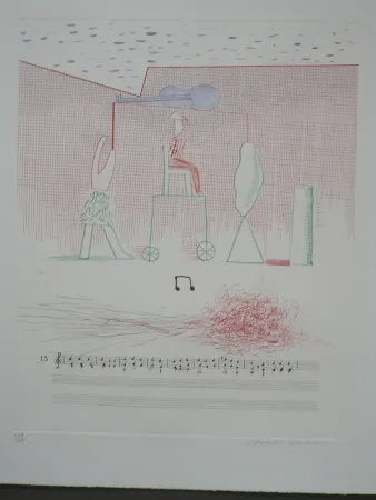 Aguafuerte Hockney - Parade (from the blue guitar)