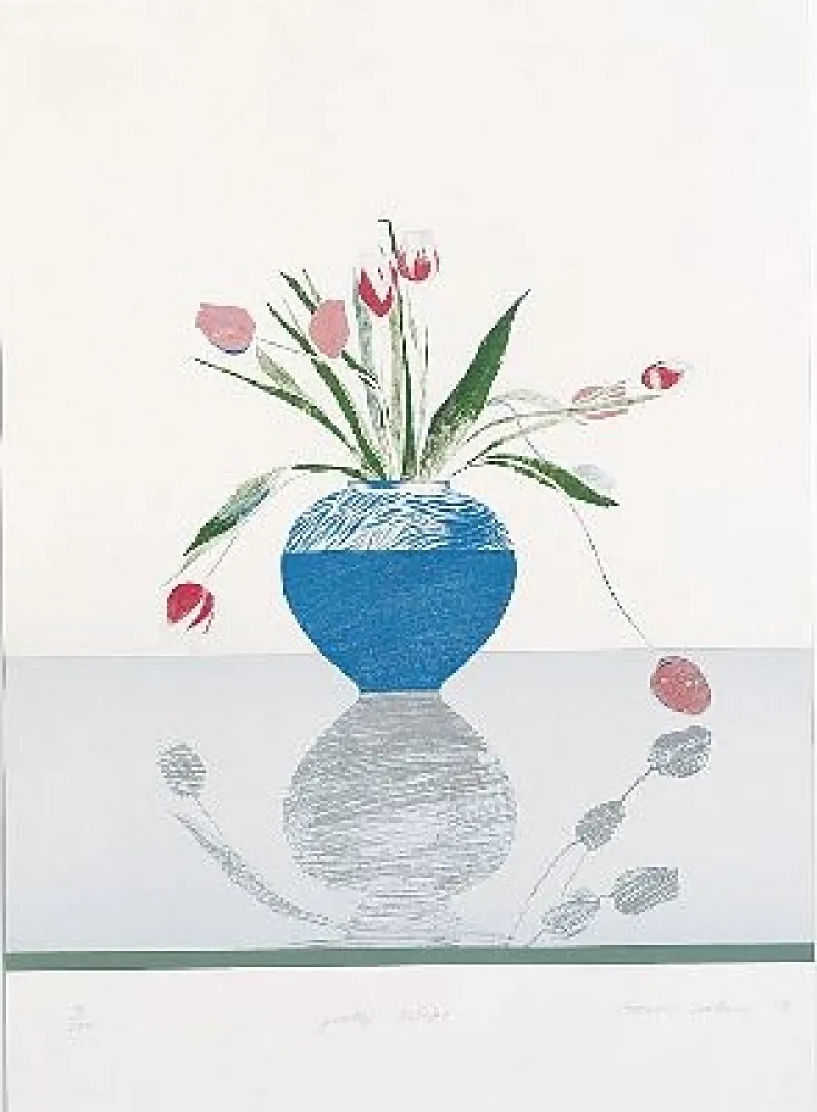 Litografía Hockney - Pretty Tulips