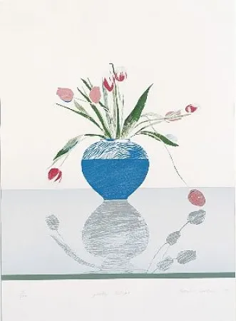 Litografía Hockney - Pretty Tulips