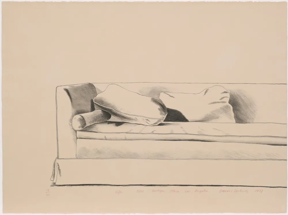 Litografía Hockney - Sofa 8501 Hedges Place Los Angeles