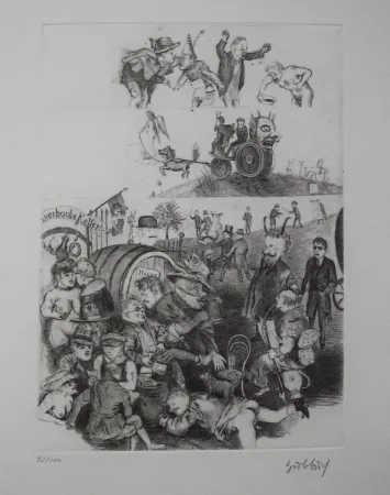 Aguafuerte Hubbuch - Auerbachs Keller in Leipzig