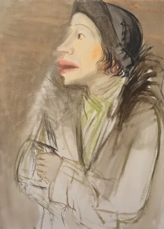 Sin Técnico Hubbuch - Lissy im Pelzmantel mit Hut