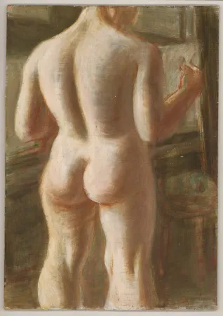 Sin Técnico Hubbuch - (Weiblicher, lesender Rückenakt - Marianne). 