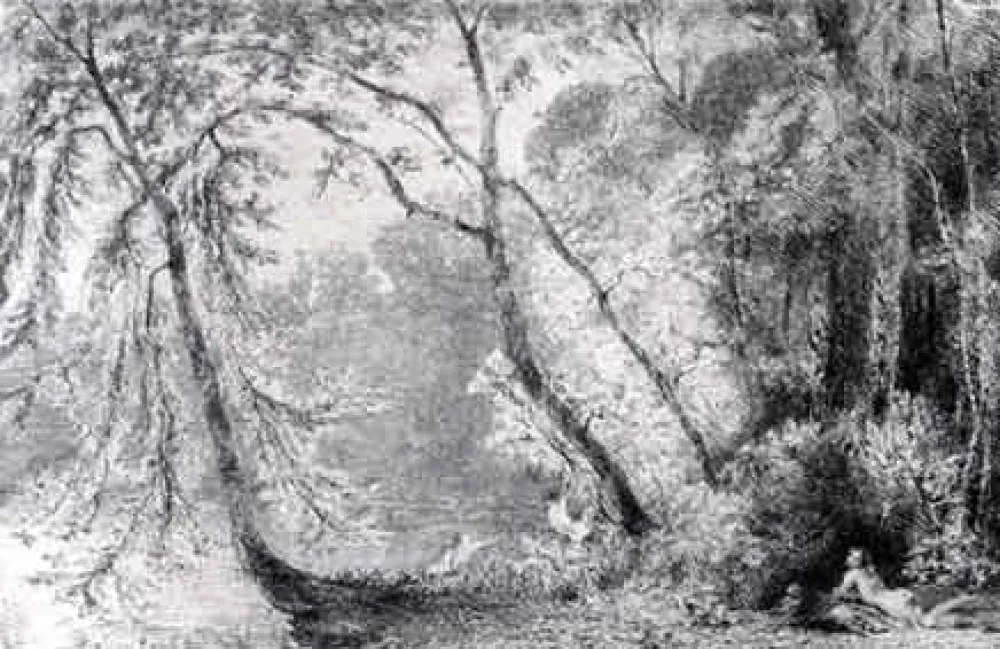 Grabado Huet - Baigneuses