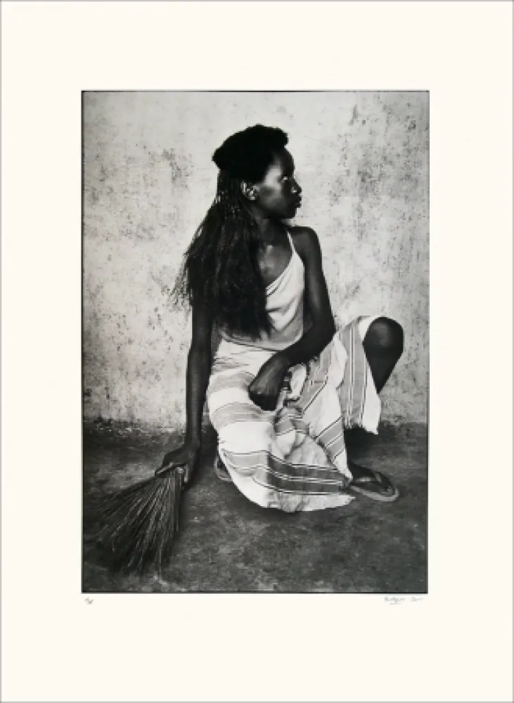 Litografía Huguier - Jeune fille