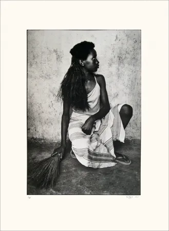 Litografía Huguier - Jeune fille