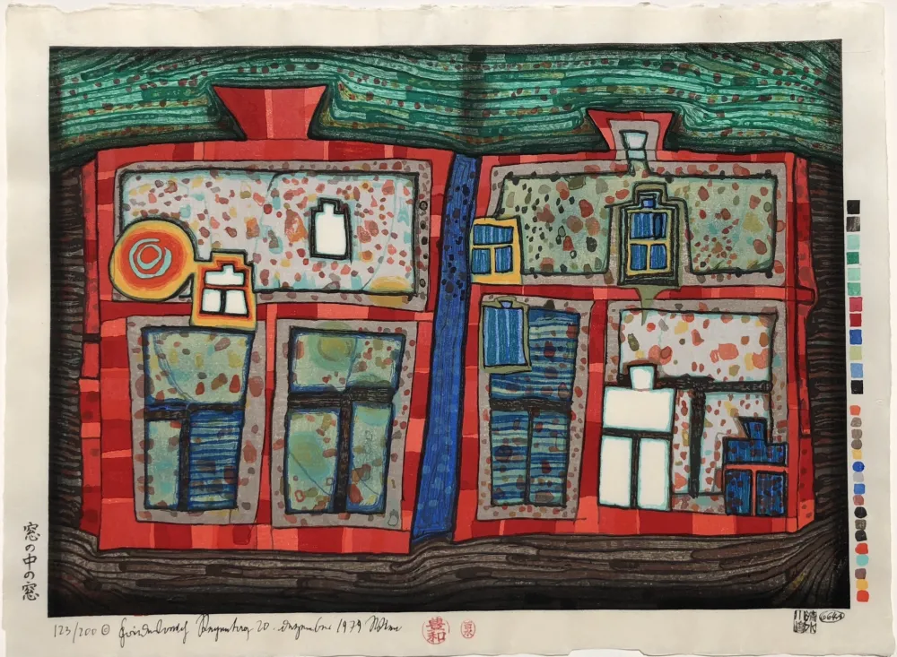 Grabado En Madera Hundertwasser - 2 to 13 Windows Afloat