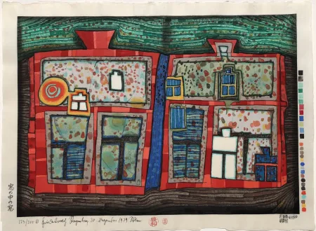 Grabado En Madera Hundertwasser - 2 to 13 Windows Afloat