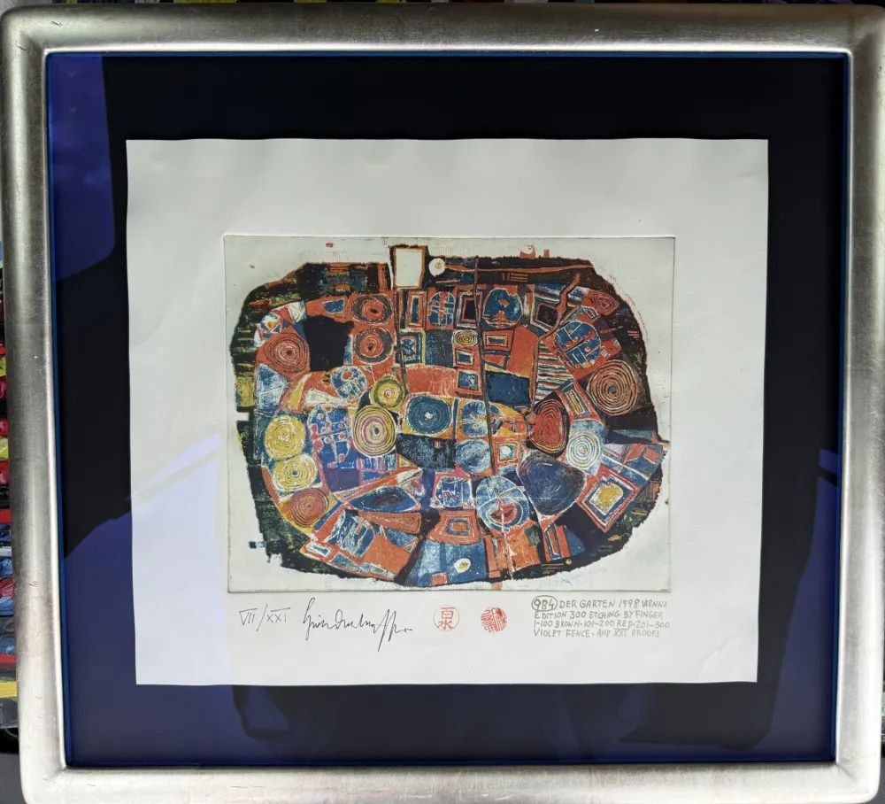 Aguafuerte Y Aguatinta Hundertwasser - Der Garten, The Garden, Le Jardin